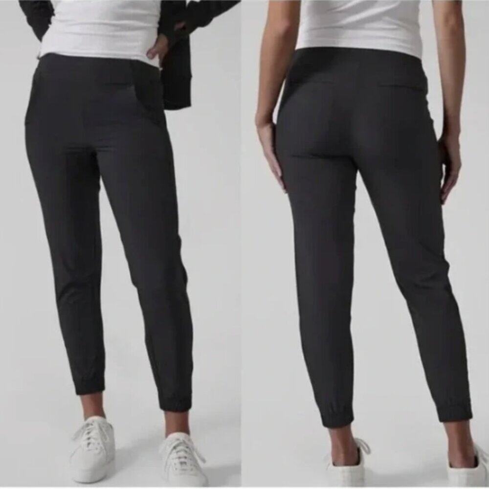 Athleta Women's Lined Camo Brooklyn Jogger Pant Black Camo Size 14